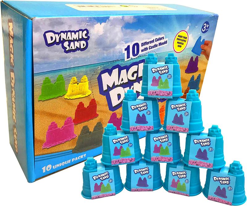 Photo 1 of Dynamic Play Sand Art [10 Pack] Arts and Crafts for Kids | Multi Color Combo Kit Play Sand with Castle Molds Containers | Stress Relief Toys for Kids and Adults | Party Favors
6 PIECES ONLY