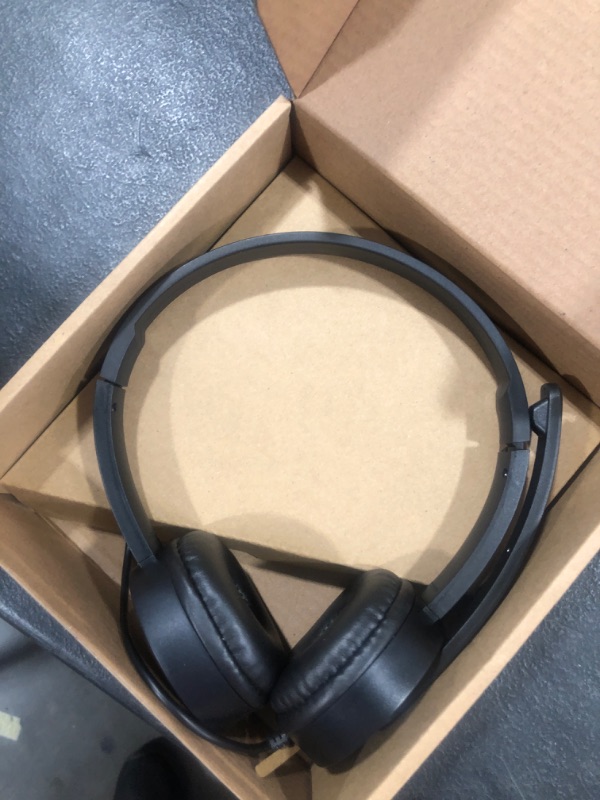 Photo 1 of Evertek H801-BK-FB USB On-Ear Headset with Fold-Away Noise Canceling Microphone, Black