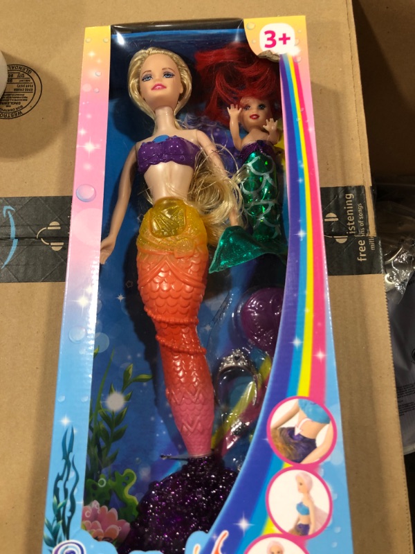 Photo 2 of BETTINA Mermaid Princess Doll with Little Mermaid Doll & Accessories, Mermaid Toys Princess Birthday Gifts, Girls Toys Aged 3 4 5 6 7 Years Olds, Yellow Gold Hair
