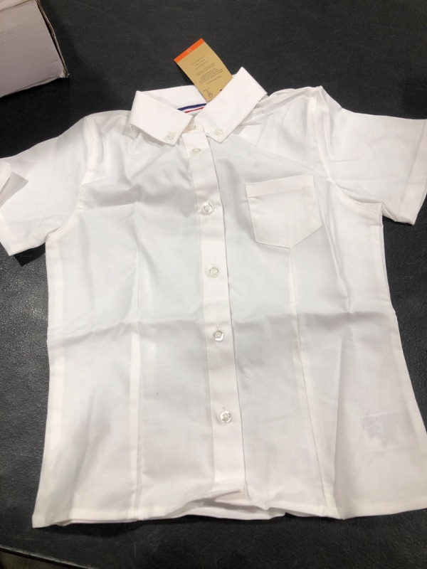 Photo 2 of French Toast Girls' Short Sleeve Oxford Shirt  Size 8 White