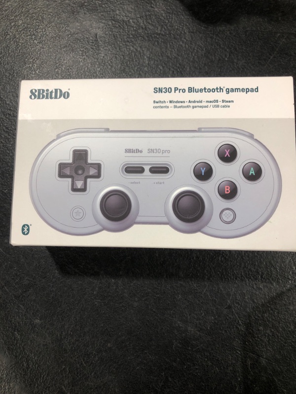 Photo 2 of 8BitDo - SN30 Pro Bluetooth Gamepad - Gray