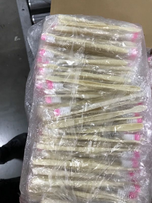 Photo 2 of 200 Pcs Disposable Toothbrushes Bulk Individually Wrapped Manual Soft Bristle Travel Toothbrushes Single Use 