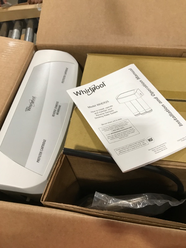 Photo 5 of Whirlpool WHER25 Reverse Osmosis (RO) Filtration System With Chrome Faucet | Extra Long Life | Easy To Replace UltraEase Filter Cartridges, White
