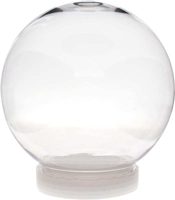 Photo 1 of 3.9 Inch DIY Snow Globe Clear Plastic Water Globe with Screw Off Cap Water Globe Jar for DIY Crafts Home Decoration Gifts