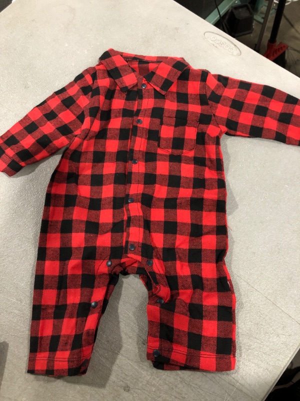 Photo 2 of AGQT Baby Boys Plaid Outfit Gentleman One Piece Romper Suit Size 0-24 Months 3-6 Months 7204e# Red and Black Grid Suit