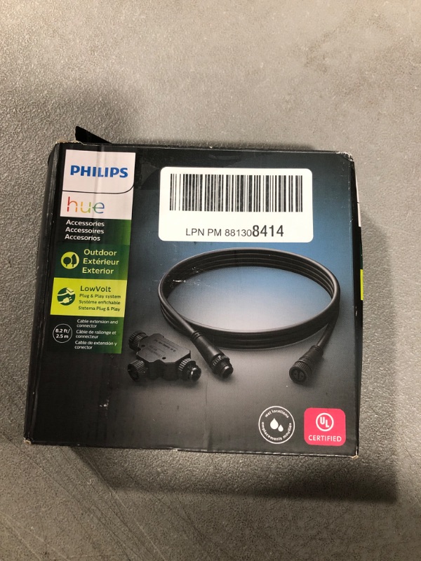 Photo 3 of Philips Hue Outdoor 8 Foot Cable and T Connector - 1 Cable and 1 T Connector - Extend Your Hue Outdoor Lights - Requires Hue Bridge - Works with Amazon Alexa, Apple HomeKit and Google Assistant