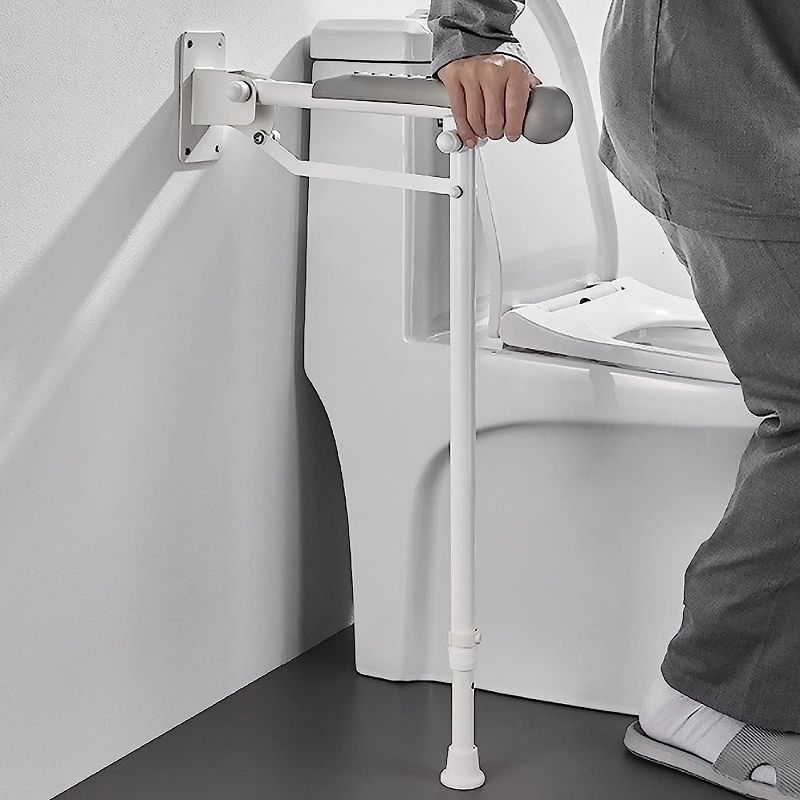 Photo 1 of 28''-33''Height Adjustable and Foldable Toilet Grab Bars for Elderly for Wall, 17"Toilet Safety Rails for Elderly,Handicap Grab Bars for Bathroom,Toilet Rails for Elderly,Bathroom Grab Bars for Toilet 