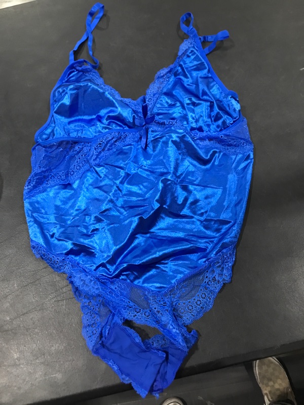 Photo 1 of 18W LACELINED  BODYSUIT BLUE 