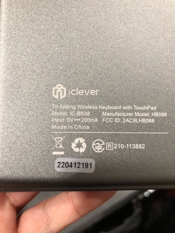 Photo 1 of iClever Foldable Keyboard, BK08 Bluetooth Keyboard with Sensitive Touchpad (Sync Up to 3 Devices), Pocket-Sized Tri-Folded Portable Keyboard for iPad Mac iPhone Android Windows iOS, Silver
