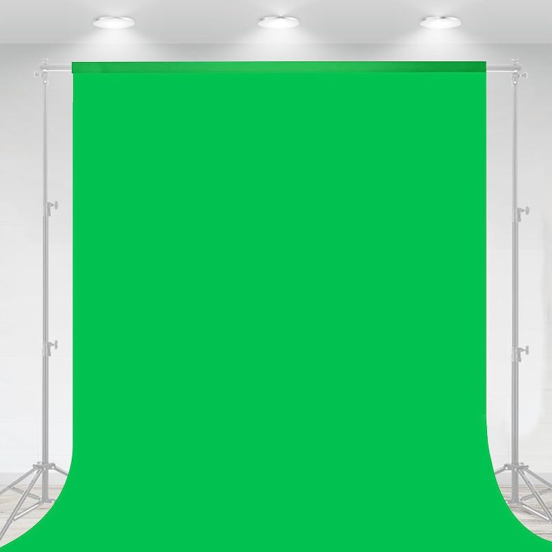 Photo 1 of 10 X 7 FT Green Screen Backdrop for Photography, Chromakey Virtual GreenScreen Background Sheet for Zoom Meeting, Cloth Fabric Curtain for Party Decor Video Studio Calls Streaming Gaming VR Photoshoot
