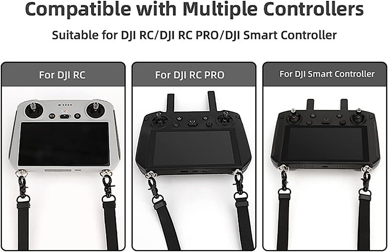 Photo 1 of Neck Strap for DJI Mini 3/Mini 3 Pro RC/RC Pro/Smart Controller Lanyard Mavic 3 Air 2S Mini 2 Mavic 2 Remote Control Accessories PU Leather Shoulder Lanyard Metal Hook
