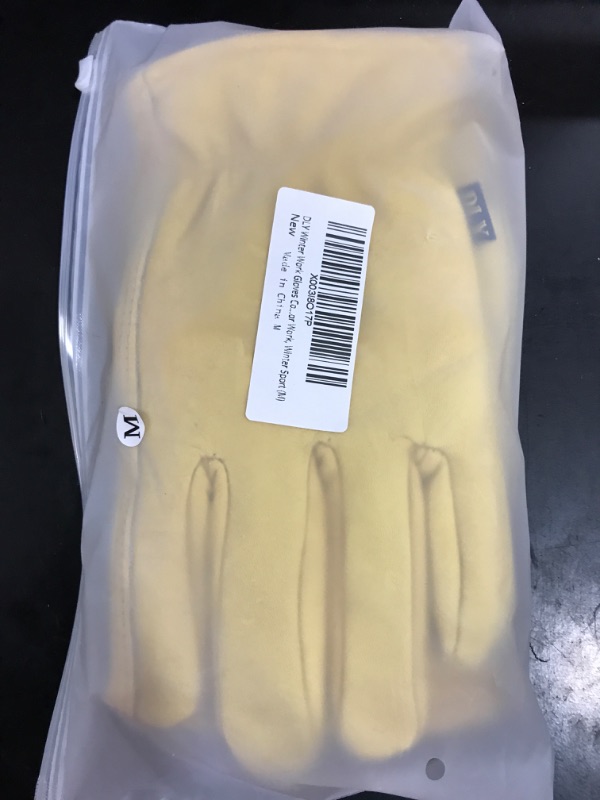 Photo 2 of [Size M] DLY Winter Work Gloves Cowhide Waterproof Work Gloves with 220G/M² High-tech Cotton, Warm Leather Winter Gloves for Men Women Outdoor Work, Winter Sport (M) Medium