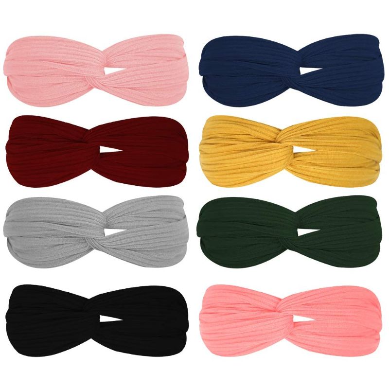 Photo 1 of 3 otters Women's Headbands, 8PCS Fashion Headbands for Women Cloth Headband Boho Stretchy Hair Bands, Hair Accessories 