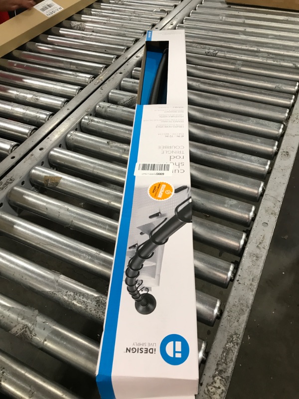 Photo 1 of iDesign Curved Metal Shower Curtain Rod, Adjustable Customizable Curtain Rod for Bathtub, Stall, Closet, Doorway, 41-72 Inches, Matte Black,79077