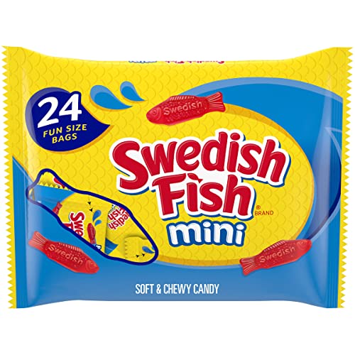 Photo 1 of 24 FUN SIZE BAGS SWEDISH FISH MINI CANDY PACK OF 6 BAGS 