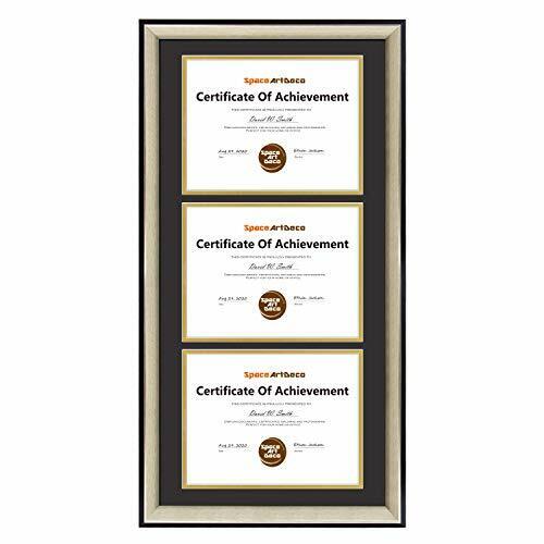 Photo 1 of Triple Certificate Frame Double Mat for (3) 8.5x11 Certificates Diplomas, gold portrait art decoration 
