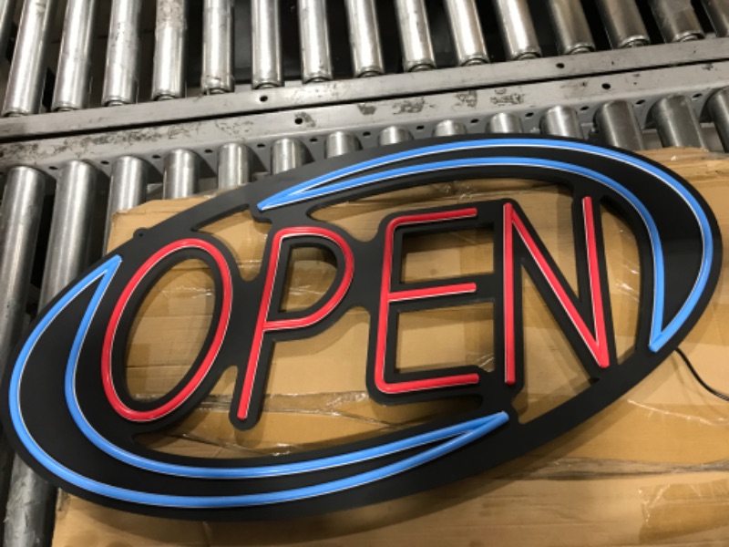 Photo 3 of LED Neon Open Sign for business - 32 x 16 inch Larger Size Super-Bright Advertisement Store Open Sign Inksilvereye