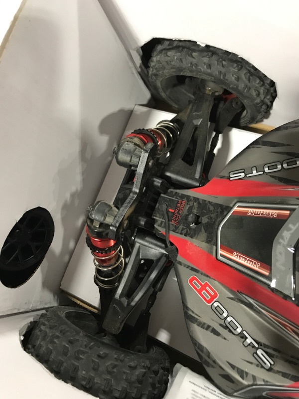 Photo 5 of ARRMA RC Car 1/8 Typhon 6S V5 4WD BLX Buggy with Spektrum Firma RTR (Ready-to-Run), Black and Red, ARA8606V5