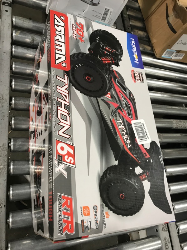 Photo 6 of ARRMA RC Car 1/8 Typhon 6S V5 4WD BLX Buggy with Spektrum Firma RTR (Ready-to-Run), Black and Red, ARA8606V5