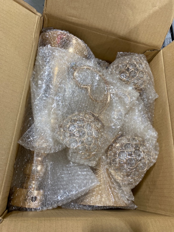 Photo 1 of 2 Pack 5 Arm Crystal Candelabra Centerpieces 21.5 Inch Tall Candle Holder Table Candelabra Stand with Crystal Candle Holder Bowl for Home Wedding Anniversary Dinner Party Table Decoration (Gold)