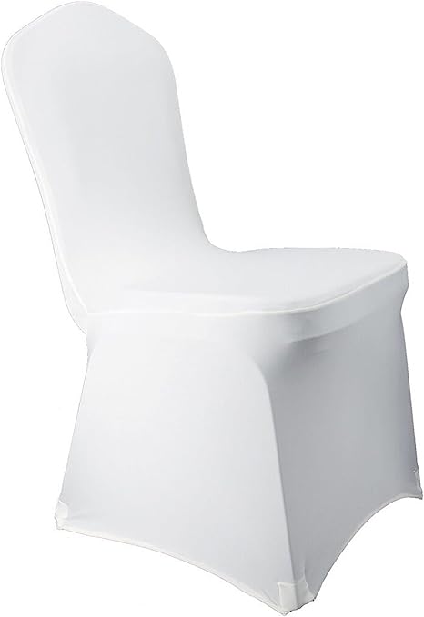 Photo 1 of 20 Pieces Spandex Folding Chair Covers Polyester Cloth Chair Covers for Party Elegant Wedding Chair Cover Chair Slipcover for Wedding Reception Birthday Party Banquet Restaurant Decorations (White