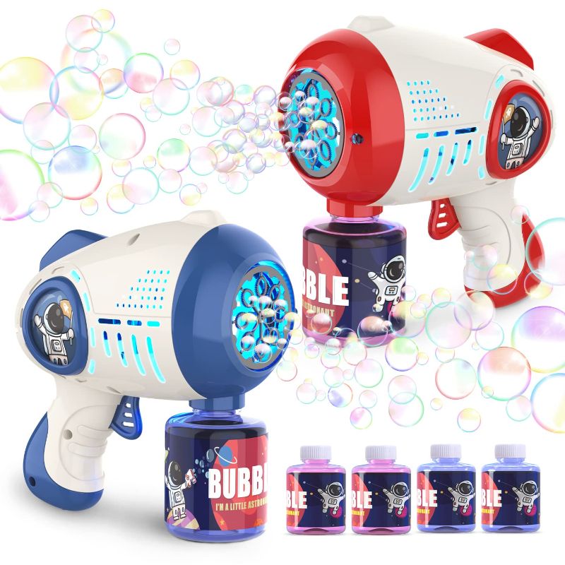 Photo 1 of  4.1 out of 5 stars 15 Reviews
SAITI 2 Bubble Guns, Bubble Maker Blower Bubble Machine with 2 Bubble Solutions for Kids, Bubble Blaster, Summer Toys, Outdoor & Indoor Activity, Birthday, Easter, Valentine Party Favors