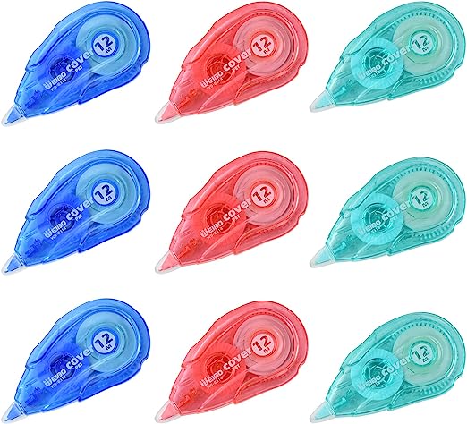 Photo 1 of BANJI White Out Correction Tape Office Learning Easy to Use Applicator for Instant Correction, Learning Supplies and Office Products 9 Pack 1/5 in. x 39.3 ft. (5mm x 12m)
