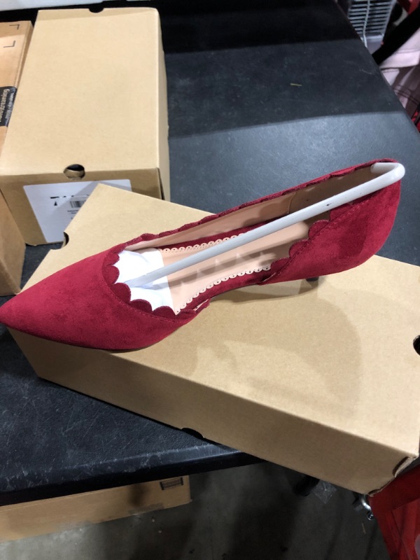 Photo 2 of Dellyerishop Womens Low Kitten Heels Pumps - size 7.5- wine red
