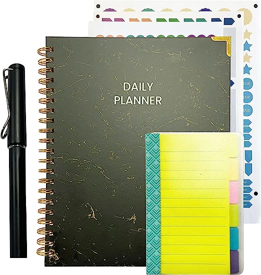 Photo 1 of Daily Planner, Durable Planner Elastic Strap, Daily, Weekly & Monthly Planner, 360 Degrees Double Coil Binding, To Do List Work Planner, Business Planner
