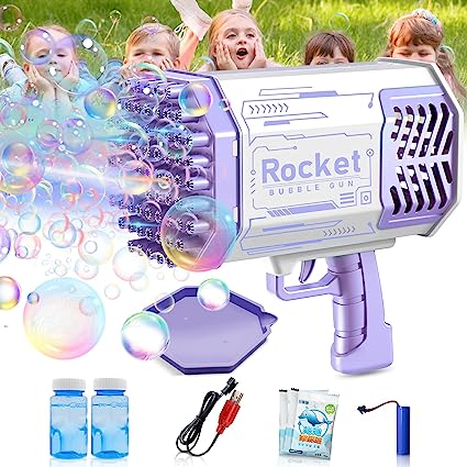 Photo 1 of Bubble Machine Gun with 69 Holes and Colorful Bubbles Automatic Foam Maker Kids Adults Toddlers Outdoor Toys Bubble Wands…
