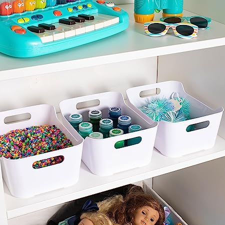 Photo 1 of  Plastic Storage Bins For Kitchen Organization, Pantry Organization and Storage, Closet Organizers & Storage Containers - Baskets for Organizing Cabinets, Freezer, & Fridge Organizer Bin Set of 3