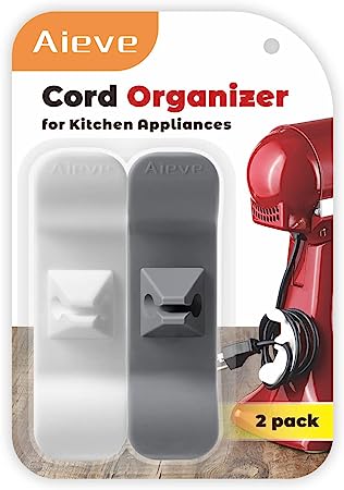 Photo 1 of 2 Pcs Upgrade Cord Organizer for Appliances, Cord Wrappers for Kitchen Appliances with Super Sticky Adhesive, Cord Organizer Stick On Mixer, Air Fryer, Blender, Pressure Cooker, Coffee Maker