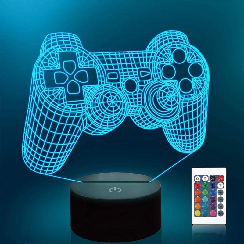 Photo 1 of Lampeez 3D Gamepad Lamp Game Console Night Light 3D Illusion lamp for Kids, 16 Colors Changing with Remote, Gaming Room Gamer Gift, Kids Bedroom Decor as Xmas Holiday Birthday Gifts for Boys Girls
