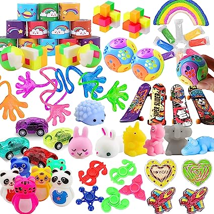 Photo 1 of 55 Pcs Party Favors for Kids 4-8, Birthday Gift Toys, Goodie Bag Stuffers, Treasure Box Carnival Prizes, Gifts Classroom, Pinata Bags Filler Boys and Girls 8-12 