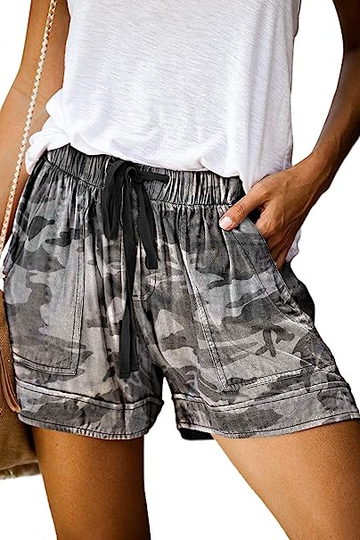 Photo 1 of CILKOO Womens Comfy Drawstring Casual Elastic Waist Pocketed Shorts Pants - Large 