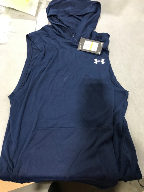 Photo 2 of [Size S] Under Armour Men's Tech Sleeveless Baseball Hoodie Navy S
