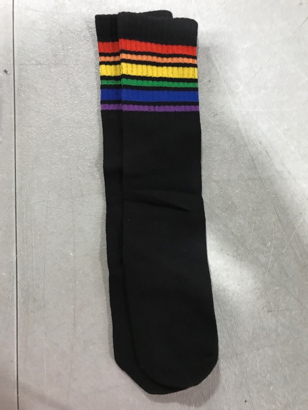 Photo 1 of Big Kids- Long Black Rainbow Socks