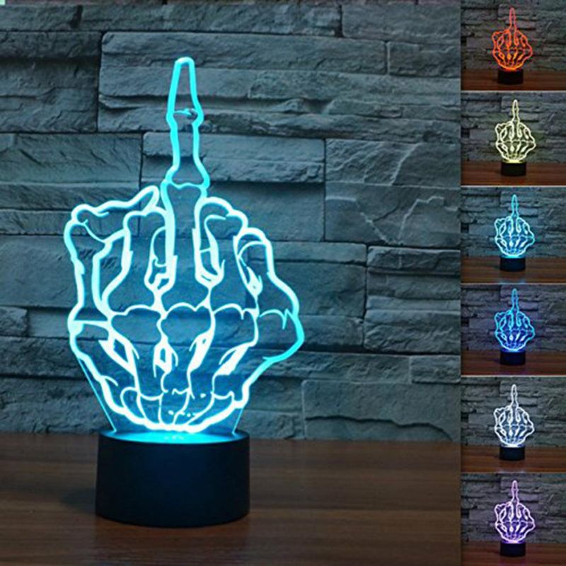 Photo 1 of  3D Middle Finger Gesture Night Light Touch Control 