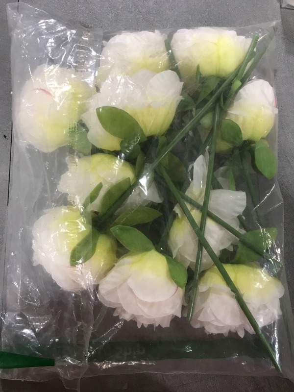 Photo 1 of 10 Pack of Faux Flowers Stem White