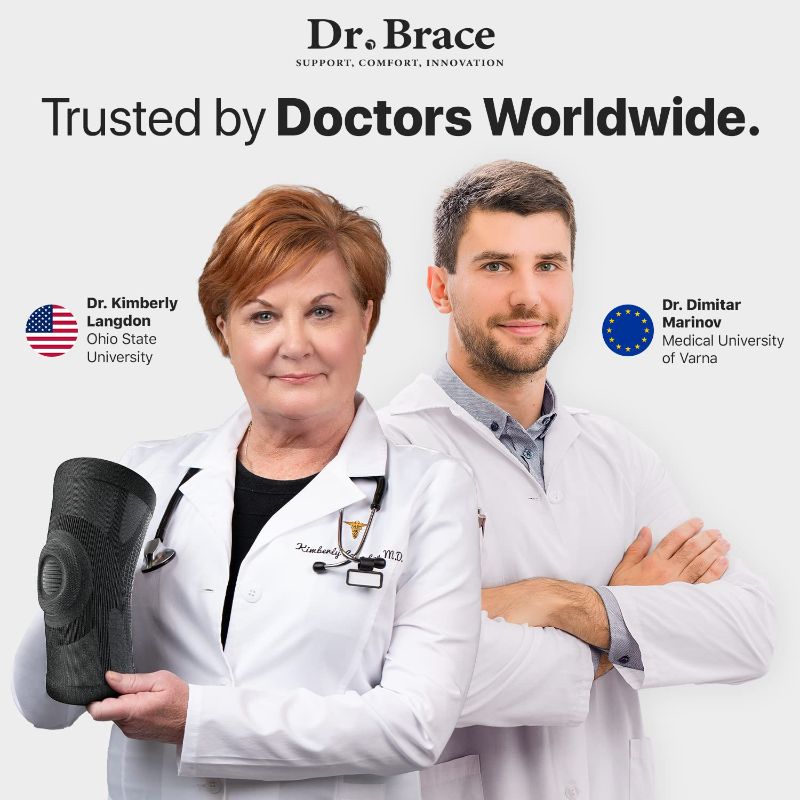 Photo 1 of DR. BRACE ELITE Knee Brace For Knee Pain, World’s Lightest Compression Knee Sleeve With Patella Pad For Maximum Knee Support And Fast Recovery For Men And Women-Please Check How To Measure Video (Pluto, Medium) 