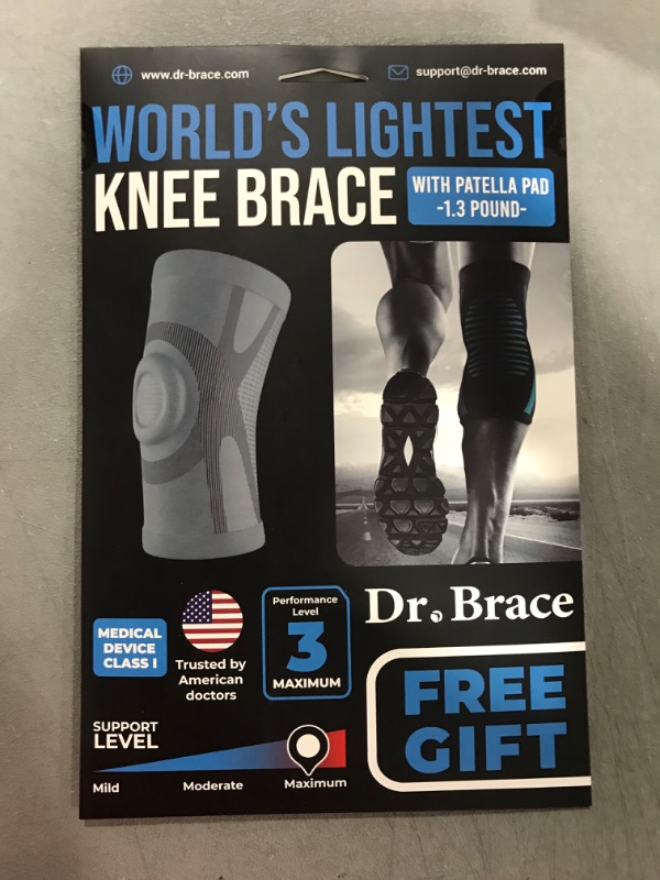 Photo 2 of DR. BRACE ELITE Knee Brace For Knee Pain, World’s Lightest Compression Knee Sleeve With Patella Pad For Maximum Knee Support And Fast Recovery For Men And Women-Please Check How To Measure Video (Pluto, Medium) 