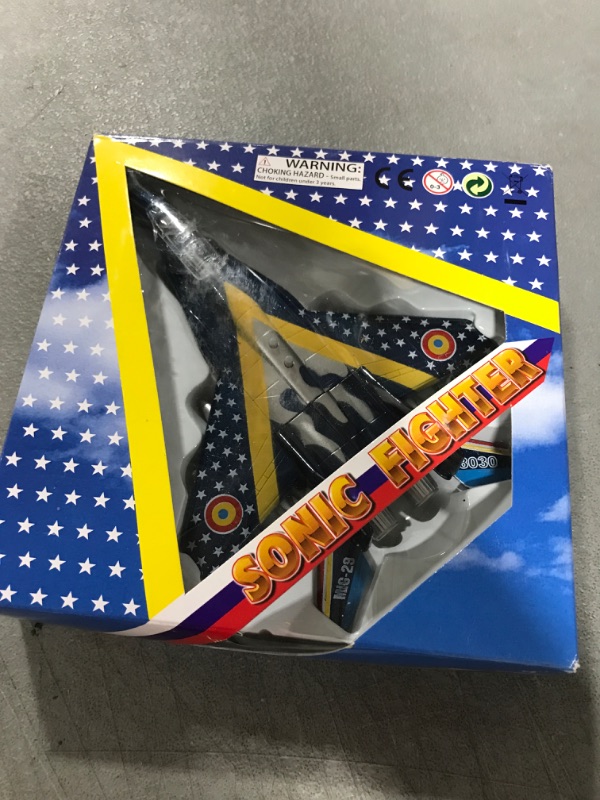 Photo 2 of Ailejia Fighter Jet Military Plane Model Airplane Toy Alloy Planes Aircraft Mode Attack Airplane Toy with Pull Back Stealth Bombers and Fighter Planes (Blue)