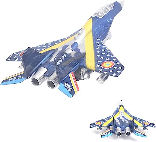 Photo 1 of Ailejia Fighter Jet Military Plane Model Airplane Toy Alloy Planes Aircraft Mode Attack Airplane Toy with Pull Back Stealth Bombers and Fighter Planes (Blue)