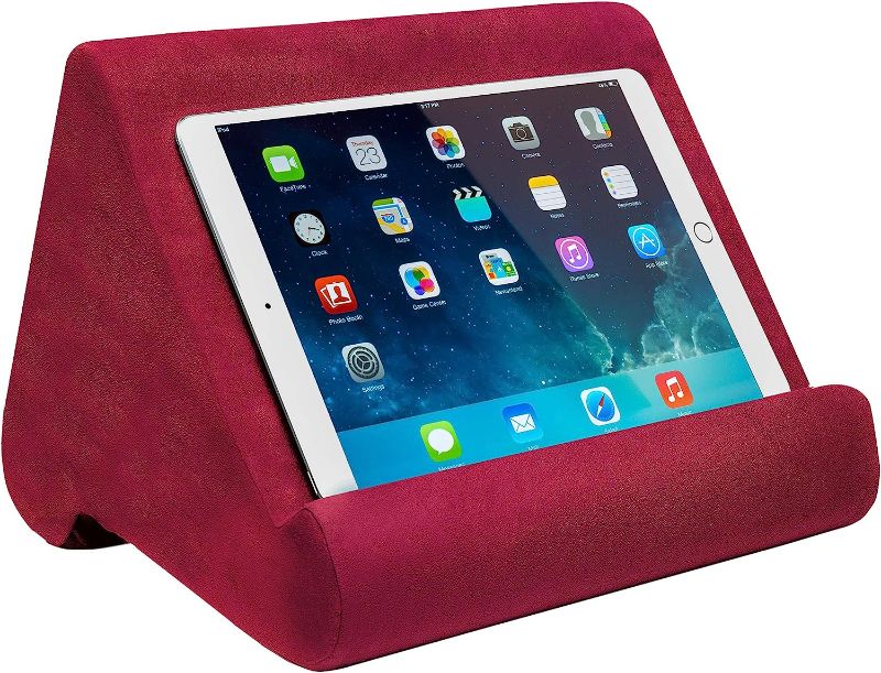 Photo 1 of Pillow Pad Ultra Multi-Angle Soft Tablet Stand, Burgundy