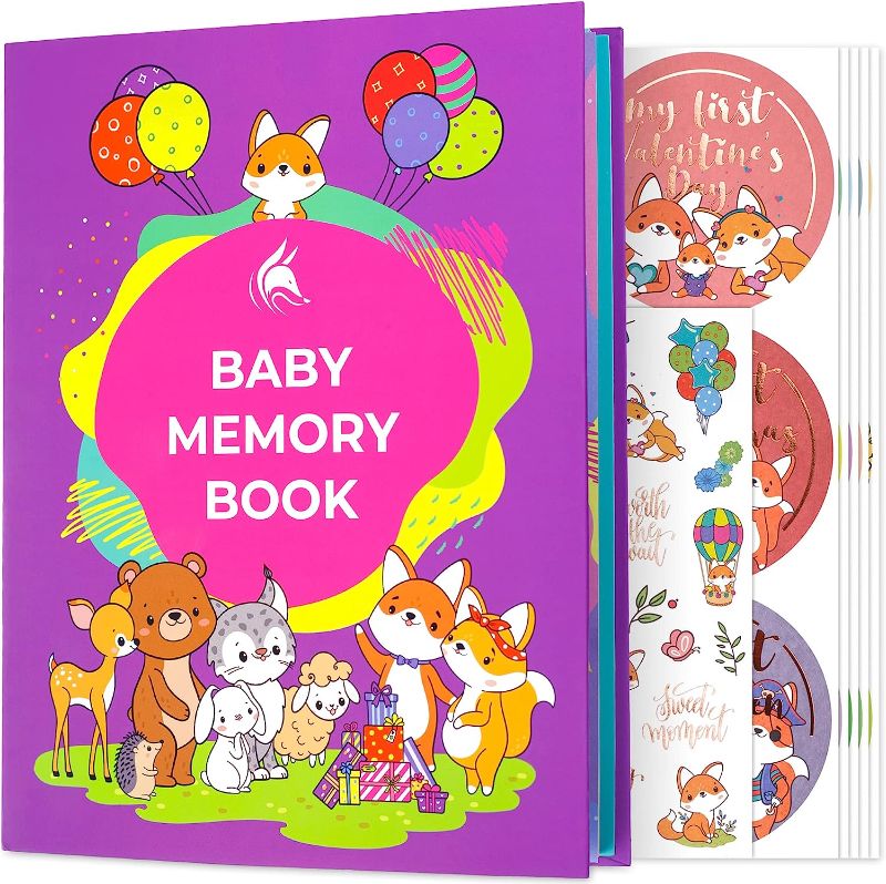 Photo 1 of Clever Fox Baby Memory Book for Boys & Girls – First Years Baby Memory Journal with Keepsakes Pocket – Baby Album for Photos, Memories & Milestones – Years 0-5, Hardcover, 8x10.5? (WHITE) 