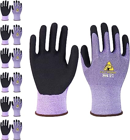 Photo 1 of QINGKU Work Gloves Microfoam Nitrile Gloves-6 Pairs 