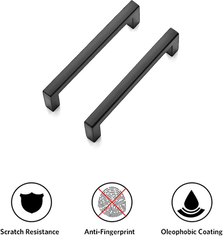 Photo 1 of 10 Pack Solid 3-3/4 Inch Center to Center Slim Square Bar Drawer Handles Kitchen Cabinet Handles Black Drawer Pulls Kitchen Cabinet Hardware Kitchen Handles Matte Black Cabinet Pulls