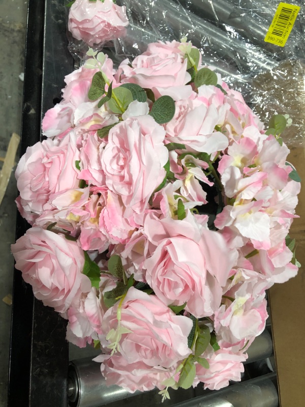 Photo 2 of  Flower Ball Arrangement Bouquet - 1 Pcs Diameter Pink Fake Flowers Roses Balls for Centerpieces Tables - Artificial Rose Arrangements for Wedding Centerpiece Table Decorations