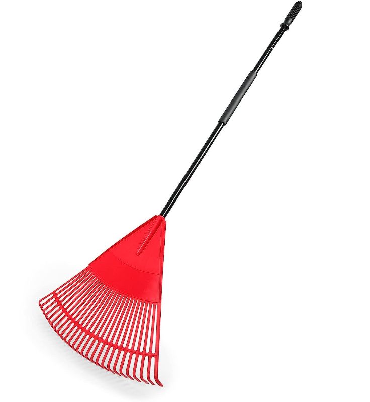 Photo 1 of 26Tines Foldable Garden Rake, 65” Durable and Strong Folding Leaf Rakes