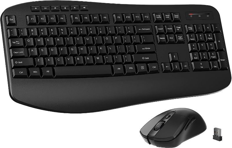 Photo 1 of Nulea Ergonomic Keyboard and Mouse Wireless Combo?Full-Sized 2.4GHz Wireless Keyboard